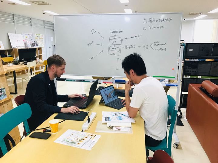 神戸コワーキングスペース起業プラザひょうご　コーディネーター相談SASIデザインロジャーさん